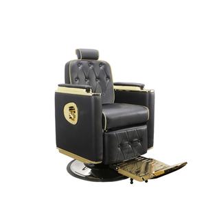 Luxury Black Gold Beauty Salon <b>Chair</b> Hair Care <b>Chair</b> Hydraulic Pump Reclining <b>Retro</b> Hair Cutting <b>Chair</b> Beauty Salon - Product Image 1
