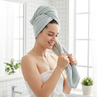 G.moods Turban de séchage rapide pour cheveux en microfibre éponge, accessoire de bain et de douche, tissé, triangulaire tressé, pour la maison