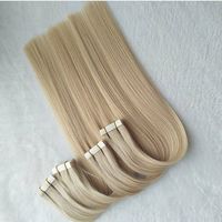 Extensiones de Cabello Humano Remy Virgen con Cutícula Alineada al por Mayor, Extensiones de Cabello Humano Rubio de Doble Trama con Cinta Adhesiva para Proveedores de Cabello