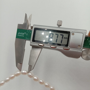 65-120 cm dài ngọc trai vòng cổ <span class=keywords><strong>100</strong></span>% ngọc trai nước ngọt tự nhiên 6-7mm gạo hình dạng ngọc trai, thép không gỉ chuỗi PVD 18K mạ vàng - Product Image 5