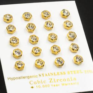 ต่างหูสแตนเลสสตีลแบบใหม่ล่าสุด ดีไซน์คลาสสิกหรูหรา ประดับคริสตัลสีโรสแดงทรงกลม - Product Image 2