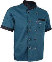 Manteau de chef noir personnalisable pour hommes uniformes de cuisine pour cuisiniers tenue de restaurant et de bar De Cocinero Short