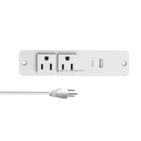 Einbau-Möbelsteckdosenleiste mit USB-A- und USB-C-Anschlüssen, Flächenbündige Tischsteckdose für Gewerbliche Nutzung