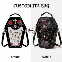 Bolso bandolera personalizado tipo ataúd con ventana de exhibición de PVC