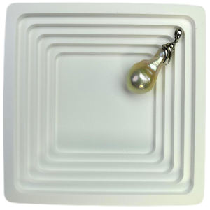 Collar con colgante de plata de ley 925 LUCK, gota de agua grande Real, Perla Barroca, Perla clásica Natural de agua dulce, diseño de cobre - Product Image 5