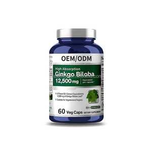 Капсулы с экстрактом листьев гинкго билоба 12500 мг, OEM/ODM, под собственной торговой маркой, растительная пищевая добавка для поддержки памяти и работы мозга - Product Image 1