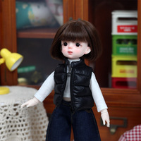 Joyfull Vêtements pour poupées BJD 6 points, échelle 1:12, 30 cm, Gilet d'hiver en duvet, Tissu de confection de costumes et robes décontractés et personnalisés, pour les plus de 14 ans