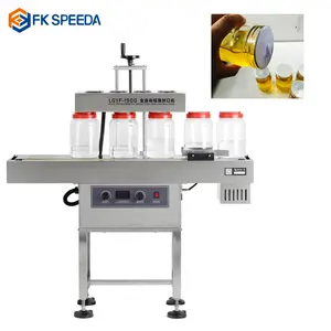 Continuous electromagnetic induction sealing sealer machine for plastic bottle cup jar filling screw capping liner