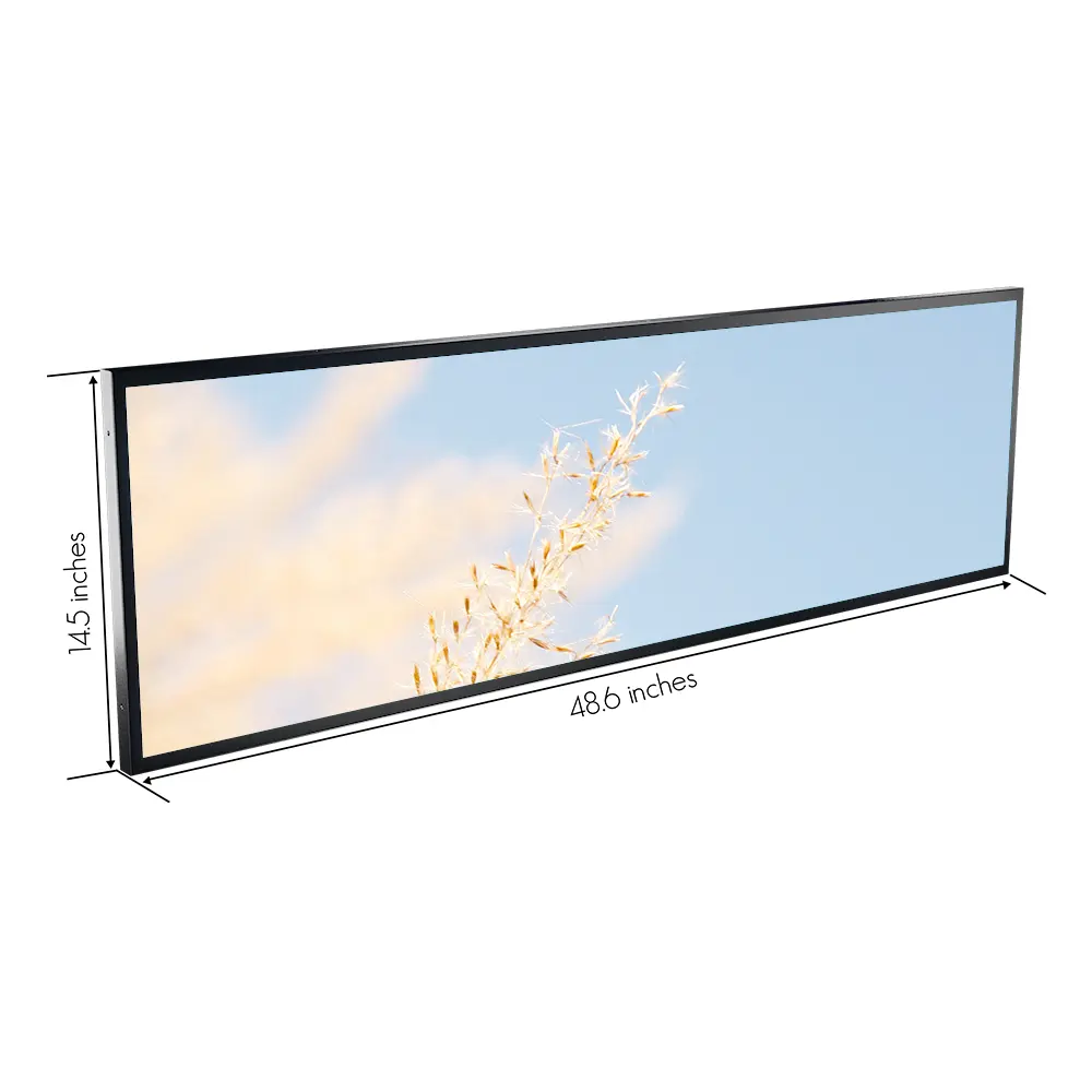 49.5 inch ultra wide screen stretched bar lcd supermarket advertising display