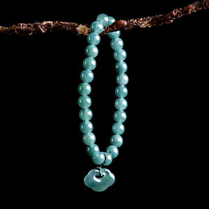 หยกธรรมชาติสีน้ำเงิน กำไลข้อมือดีไซน์ดั้งเดิม ของขวัญสำหรับทุกเพศ พร้อมใบรับรองการประเมินราคา SL45 - Product Image 3