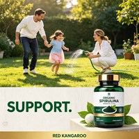 Capsules de spiruline naturelle en gros pour OEM, riches en protéines végétales, complément de santé, comprimés d'extrait de spiruline