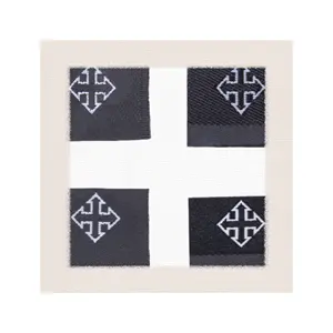Croix lettre logo personnalisé marque privée logo concepteurs tissé tissu fer sur étiquettes patchs pour vêtements vêtements T-shirt