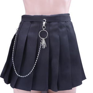 Cadena de cintura con diseño de esqueleto, aleación de zinc, colgante de mano de fantasma de Halloween, cadena de cuentas redondas, cadena corporal de moda Hip Hop - Product Image 1