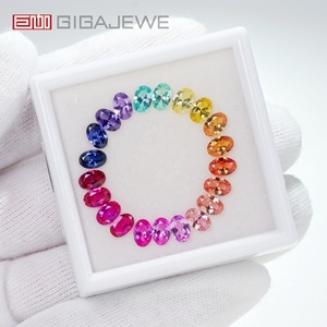 Conjunto de Gemas Sintéticas de <span class=keywords><strong>Zafiro</strong></span> Arcoíris de Laboratorio para Joyería, Sanación y Colección - Product Image 2