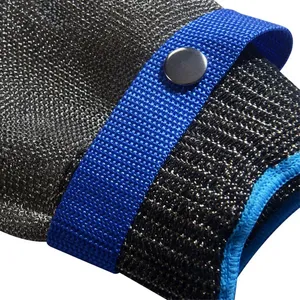 Gants résistants aux coupures – Maille métallique en acier inoxydable, protection contre les coupures de niveau 5/9, résistants aux piqûres – Gants de sécurité pour boucher, découpe de viande - Product Image 1