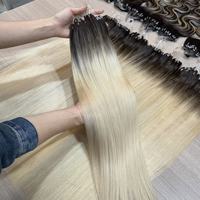 Extensions de cheveux humains H6 de qualité supérieure, 100 % russes, non traités, double tirage, effet plume, pour salon