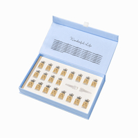 Boîtes d'emballage personnalisées en carton rigide écologique pour cosmétiques de luxe, blanches, roses, bleues, 3 ml, avec aimant, pour crème pour le visage, gaufrage, faites à la main