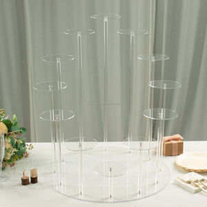 NIKA Présentoir à desserts en acrylique transparent à 12 bras de 29 pouces de haut Plateau <span class=keywords><strong>rond</strong></span> multicouche Support à gâteaux pour cupcakes - Product Image 4