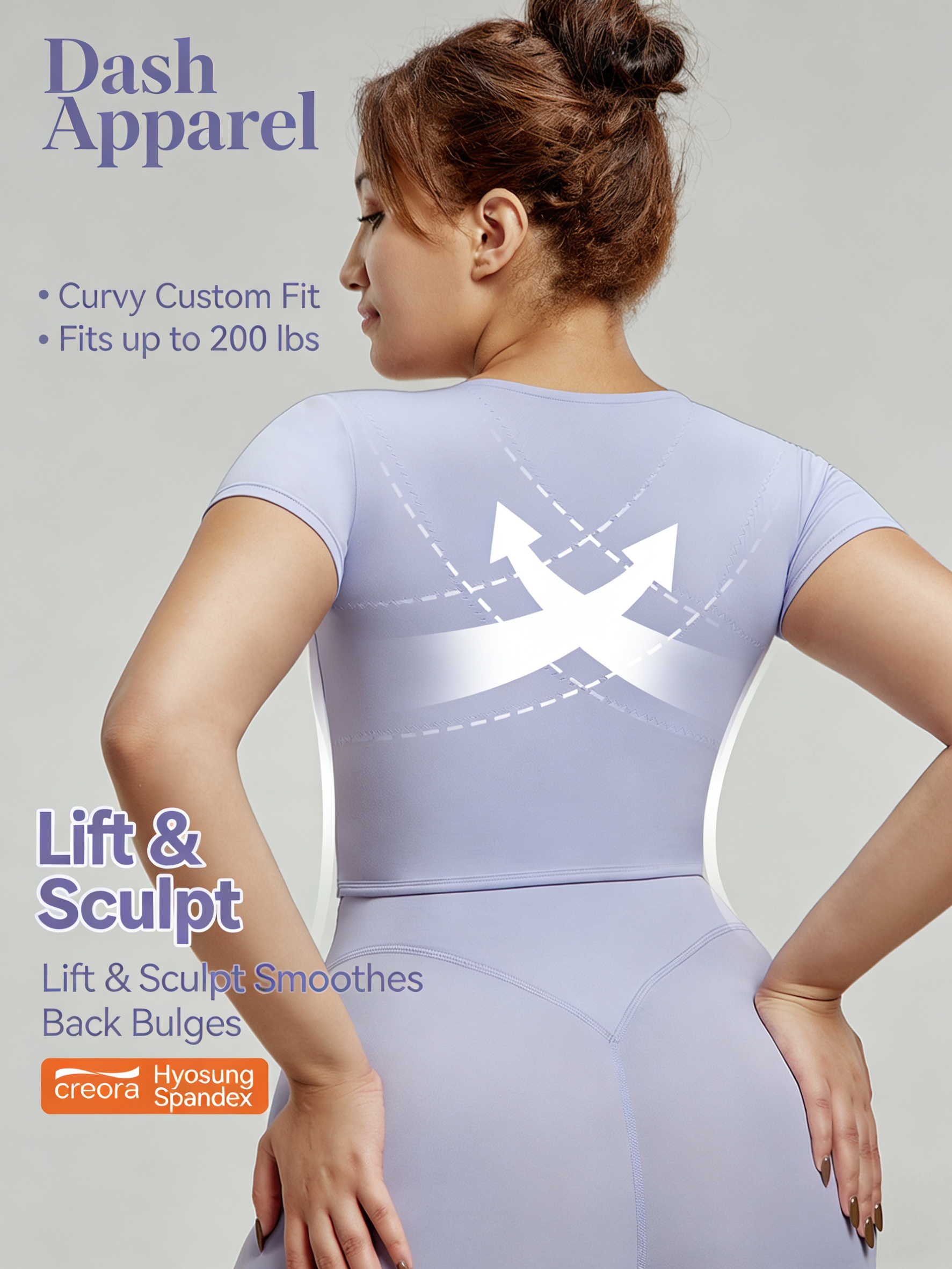 Plus Size Women's Short-Sleeve Sports T-Shirt Chest Pads Mesh Decoration Solid Color Spandex/Nylon Material Tight-Fitting Yoga
