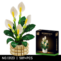 MJI 13123 Peace Lily MOC Blocs de construction Modèle Ornement Jouet éducatif pour enfants Ensemble de blocs de construction en forme de fleur Vente en gros MOC