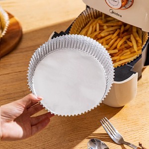 ถาดฟอยล์สำหรับหม้อทอดไร้น้ำมัน ขนาด 16 ซม. แบบกลม 50 แผ่น ถาดอบอะลูมิเนียมแบบใช้แล้วทิ้ง สำหรับใช้ในบ้าน - Product Image 1