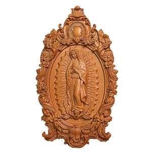 Estatua de madera moderna de Nuestra Señora Guadalupe, tallado detallado, arte de pared religioso, Espíritu Santo, regalos religiosos cristianos para exteriores - Product Image 1