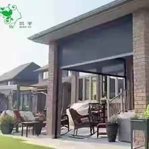 MINGYU Outdoor Roller Blind With Zipper Track Windproof Feature Outdoor Blinds Wire Guided Tenda a rullo antivento per esterni