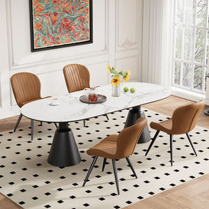 Silla de Comedor Acolchada Cómoda y Suave con Tela de Calidad, Patas de Metal Resistentes, Silla de Diseño Moderno y Elegante para el Hogar y la Cocina - Product Image 2