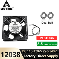 Ventilateur de ventilation industriel AC Gdstime GAA1238B 120x120x38mm 12cm à double roulement à billes AC 110V 120V 220V 240V pour boîtier d'ordinateur en plastique