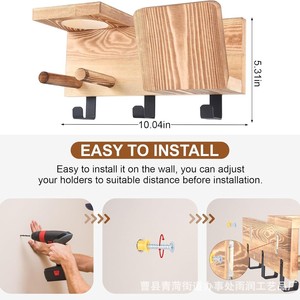 Wooden <b>Wall</b> <b>Mounted</b> <b>Shelf</b> Rectangle Storage Tray With Ball Support For Home Bedroom Use Metal Construction - Product Image 4