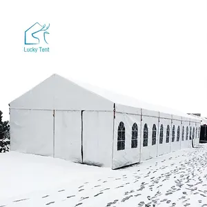 Soğuk hava için PVC kumaş 15x3 5M düğün yandan açık çadır açık ısıtmalı kış beyaz eğlence çadırı