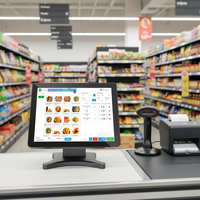 Système de point de vente tout-en-un avec écran tactile capacitif de 17 pouces, système d'exploitation Windows/Linux, garantie d'un an pour les magasins de détail