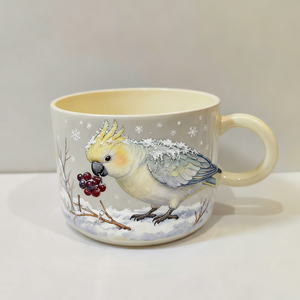 Taza de Cerámica Personalizada Hecha a Mano con Diseño Europeo Pintado a Mano, Apta para Lavavajillas, con Patrón de Foto de Cockatoo - Product Image 2