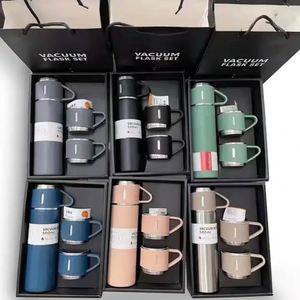 304 Stainless Steel Insulated <b>Cup</b> Set One <b>Cup</b> Three Lids Personalized Gift <b>Cup</b> for New Year Double-layer Large Capacity Water - Product Image 2