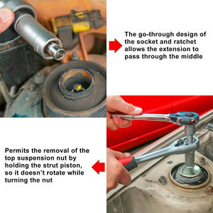 Podofo Kit d'outils 18 pièces pour roulements de dôme d'amortisseur, moyeu de direction, suspension et douilles de démontage d'écrous d'amortisseur pour BMW/VW/Benz - Product Image 3