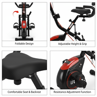 Equipo de Fitness 5 en 1, Bicicleta de Ejercicio Plegable con Resistencia Magnética para Fisioterapia, Gimnasio, Culturismo y Ejercicio en Casa