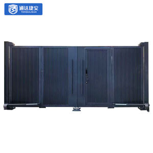 Porte motorisée en métal Design Extérieur Grandes portes d'entrée principales Clôture en aluminium gris foncé Portes d'allée Porte pliante Porte coulissante - Product Image 5