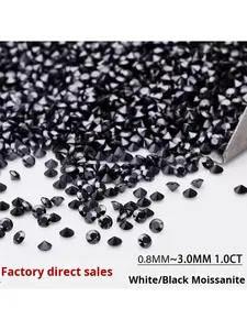 Atacado de Fabricantes GRA Melee Pedra Solta Diamante Preto <span class=keywords><strong>Moissanite</strong></span> 1ct para Joias DIY - Product Image 1