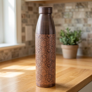 Decorative Modern Copper Etched <b>1</b> <b>Litre</b> Stocked Gift <b>Bottle</b> for Lifestyle Wellness Corporate Gifting Wholesale Export - Product Image 5