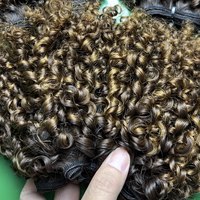 Extensions de cheveux humains vierges vietnamiens, lots de tissages bouclés à double trame, pour salon et vente en gros, style Pixie Curl