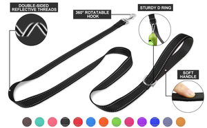 Correa de cáñamo resistente de alta calidad con logotipo reflectante personalizado y mango acolchado, ideal para paseos diarios y entrenamiento. - Product Image 6
