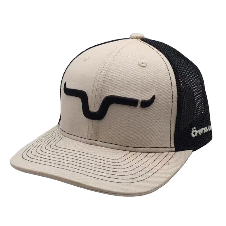 OEM özel 6 Panel ön kavisli ağız Mesh Snap geri spor şapkaları, toptan kamyon Gorras,3d işlemeli Logo kamyon şoförü şapkası