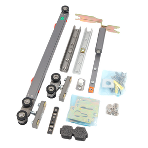 Juego completo de herrajes para puertas correderas BetoCi con botón pulsador y amortiguador bidireccional - Product Image 1