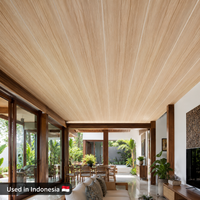 Panel de Techo de PVC Laminado con Acabado de Madera de Roble Claro, Revestimiento Decorativo Interior Encastrable para Hogar, Hotel y Oficina