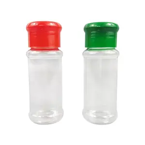 Wadah plastik wadah plastik penyimpanan bumbu/bumbu/BIJI 100 Ml, 60 Ml, toples bumbu plastik murah dengan Top Flip