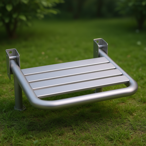 Sedile Doccia Pieghevole in Acciaio Inox Satinato 40x30 Cm con Supporto Fisso per Bagno - Product Image 3
