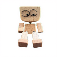 Poupée en bois à pieds qui bougent, vente en gros, poupée en bois massif moderne à pieds qui bougent, ornement de voiture robot, décoration de poupée en bois