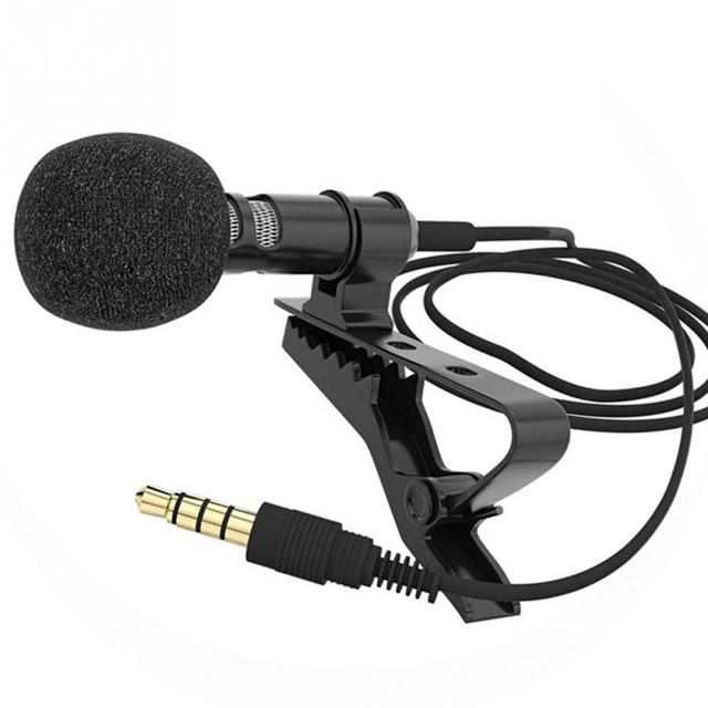 K102 Portable External 3.5mm Hands-free Mini Wired Collar Clip Lapel Lavalier Mini Microphone Cell Phone Laptop Tablet Recording