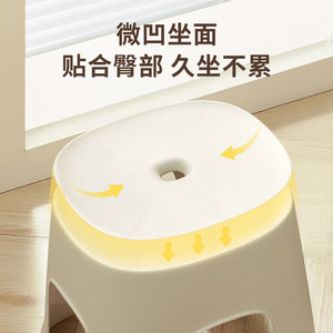 Plastic <b>Stool</b> Thickened Home Use Living Room Chair Children Bathroom Shower Shoe Changing Minimalist Design - Product Image 2