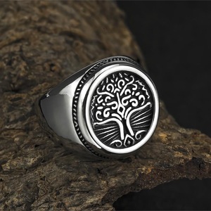 Men's Stainless Steel <b>Ring</b> Tree Of Life Pattern Hip Hop Style Round Jewelry Gift For Men - Product Image 1
